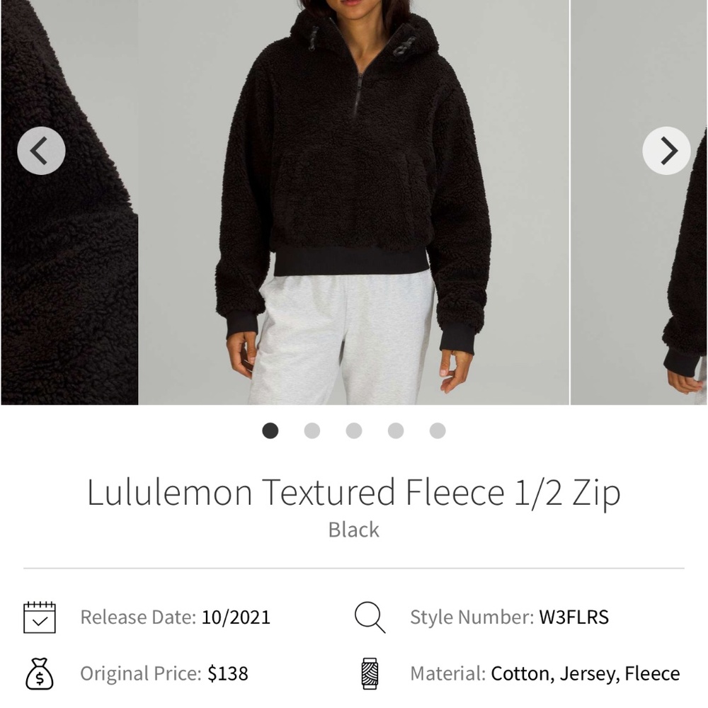 Lululemon Textured 1/2 zip fleece - Green